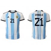 Maillot de football Réplique Argentine Paulo Dybala #21 Domicile Mondial 2022 Manche Courte