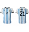 Maillot de football Réplique Argentine Paulo Dybala #21 Domicile Mondial 2022 Manche Courte