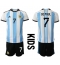Maillot de football Réplique Argentine Rodrigo de Paul #7 Domicile Enfant Mondial 2022 Manche Courte (+ Pantalon court)