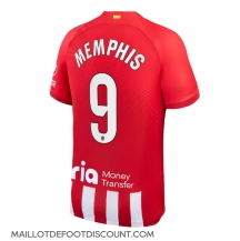 Maillot de football Réplique Atletico Madrid Memphis Depay #9 Domicile 2023-24 Manche Courte