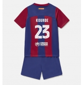 Maillot de football Réplique Barcelona Jules Kounde #23 Domicile Enfant 2023-24 Manche Courte (+ Pantalon court)