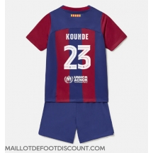 Maillot de football Réplique Barcelona Jules Kounde #23 Domicile Enfant 2023-24 Manche Courte (+ Pantalon court)