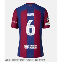 Maillot de football Réplique Barcelona Paez Gavi #6 Domicile 2023-24 Manche Courte