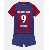Maillot de football Réplique Barcelona Robert Lewandowski #9 Domicile Enfant 2023-24 Manche Courte (+ Pantalon court)