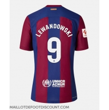 Maillot de football Réplique Barcelona Robert Lewandowski #9 Domicile Femme 2023-24 Manche Courte