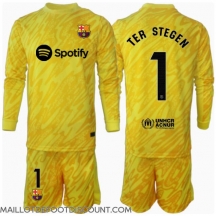 Maillot de football Réplique Barcelona Ter Stegen #1 Gardien de but Domicile Enfant 2024-25 Manche Longue (+ Pantalon court)