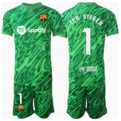 Maillot de football Réplique Barcelona Ter Stegen #1 Gardien de but Extérieur Enfant 2024-25 Manche Courte (+ Pantalon court)