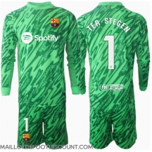 Maillot de football Réplique Barcelona Ter Stegen #1 Gardien de but Extérieur Enfant 2024-25 Manche Longue (+ Pantalon court)