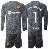 Maillot de football Réplique Barcelona Ter Stegen #1 Gardien de but Troisième Enfant 2024-25 Manche Longue (+ Pantalon court)