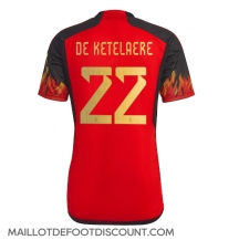 Maillot de football Réplique Belgique Charles De Ketelaere #22 Domicile Mondial 2022 Manche Courte