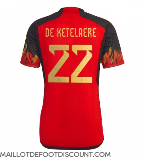 Maillot de football Réplique Belgique Charles De Ketelaere #22 Domicile Mondial 2022 Manche Courte