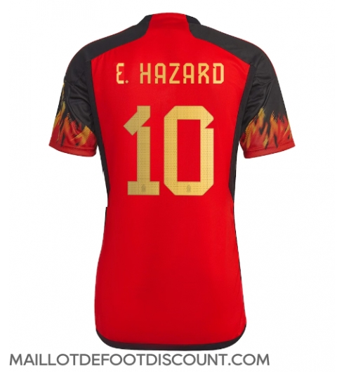 Maillot de football Réplique Belgique Eden Hazard #10 Domicile Mondial 2022 Manche Courte