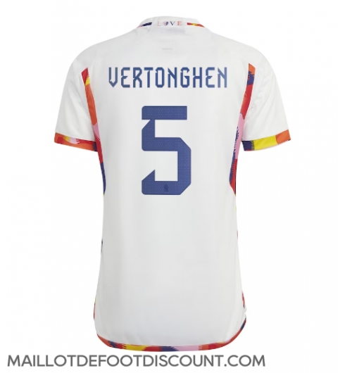 Maillot de football Réplique Belgique Jan Vertonghen #5 Extérieur Mondial 2022 Manche Courte