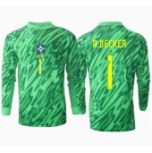 Maillot de football Réplique Brésil Alisson Becker #1 Gardien de but Domicile Copa America 2024 Manche Longue