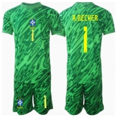 Maillot de football Réplique Brésil Alisson Becker #1 Gardien de but Domicile Enfant Copa America 2024 Manche Courte (+ Pantalon court)