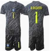 Maillot de football Réplique Brésil Alisson Becker #1 Gardien de but Extérieur Enfant Copa America 2024 Manche Courte (+ Pantalon court)