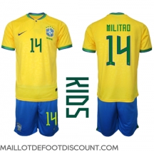 Maillot de football Réplique Brésil Eder Militao #14 Domicile Enfant Mondial 2022 Manche Courte (+ Pantalon court)