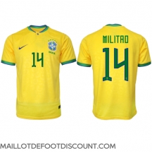 Maillot de football Réplique Brésil Eder Militao #14 Domicile Mondial 2022 Manche Courte