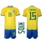 Maillot de football Réplique Brésil Fabinho #15 Domicile Enfant Mondial 2022 Manche Courte (+ Pantalon court)