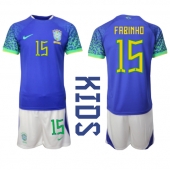 Maillot de football Réplique Brésil Fabinho #15 Extérieur Enfant Mondial 2022 Manche Courte (+ Pantalon court)