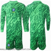 Maillot de football Réplique Brésil Gardien de but Domicile Enfant Copa America 2024 Manche Longue (+ Pantalon court)