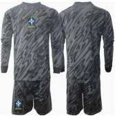 Maillot de football Réplique Brésil Gardien de but Extérieur Enfant Copa America 2024 Manche Longue (+ Pantalon court)
