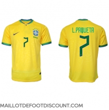 Maillot de football Réplique Brésil Lucas Paqueta #7 Domicile Mondial 2022 Manche Courte