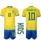 Maillot de football Réplique Brésil Neymar Jr #10 Domicile Enfant Mondial 2022 Manche Courte (+ Pantalon court)