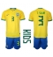 Maillot de football Réplique Brésil Thiago Silva #3 Domicile Enfant Mondial 2022 Manche Courte (+ Pantalon court)