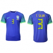 Maillot de football Réplique Brésil Thiago Silva #3 Extérieur Mondial 2022 Manche Courte