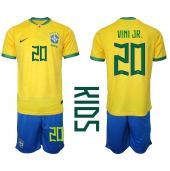 Maillot de football Réplique Brésil Vinicius Junior #20 Domicile Enfant Mondial 2022 Manche Courte (+ Pantalon court)
