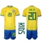 Maillot de football Réplique Brésil Vinicius Junior #20 Domicile Enfant Mondial 2022 Manche Courte (+ Pantalon court)