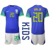 Maillot de football Réplique Brésil Vinicius Junior #20 Extérieur Enfant Mondial 2022 Manche Courte (+ Pantalon court)