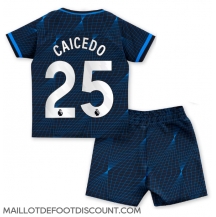 Maillot de football Réplique Chelsea Moises Caicedo #25 Extérieur Enfant 2023-24 Manche Courte (+ Pantalon court)