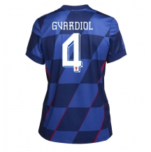 Maillot de football Réplique Croatie Josko Gvardiol #4 Extérieur Femme Europe 2024 Manche Courte