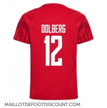 Maillot de football Réplique Danemark Kasper Dolberg #12 Domicile Mondial 2022 Manche Courte