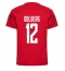 Maillot de football Réplique Danemark Kasper Dolberg #12 Domicile Mondial 2022 Manche Courte