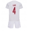 Maillot de football Réplique Danemark Simon Kjaer #4 Extérieur Enfant Mondial 2022 Manche Courte (+ Pantalon court)