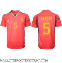 Maillot de football Réplique Espagne Sergio Busquets #5 Domicile Mondial 2022 Manche Courte