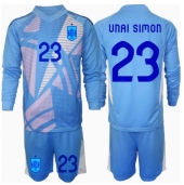 Maillot de football Réplique Espagne Unai Simon #23 Gardien de but Domicile Enfant Europe 2024 Manche Longue (+ Pantalon court)