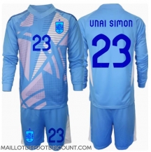 Maillot de football Réplique Espagne Unai Simon #23 Gardien de but Domicile Enfant Europe 2024 Manche Longue (+ Pantalon court)