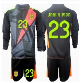 Maillot de football Réplique Espagne Unai Simon #23 Gardien de but Extérieur Enfant Europe 2024 Manche Longue (+ Pantalon court)