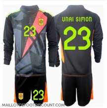 Maillot de football Réplique Espagne Unai Simon #23 Gardien de but Extérieur Enfant Europe 2024 Manche Longue (+ Pantalon court)