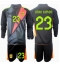 Maillot de football Réplique Espagne Unai Simon #23 Gardien de but Extérieur Enfant Europe 2024 Manche Longue (+ Pantalon court)