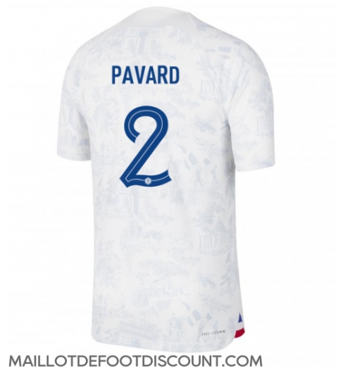 Maillot de football Réplique France Benjamin Pavard #2 Extérieur Mondial 2022 Manche Courte