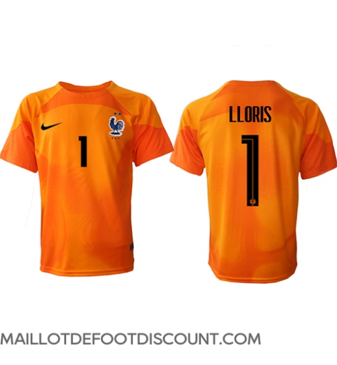 Maillot de football Réplique France Hugo Lloris #1 Gardien de but Domicile Mondial 2022 Manche Courte