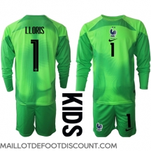 Maillot de football Réplique France Hugo Lloris #1 Gardien de but Extérieur Enfant Mondial 2022 Manche Longue (+ Pantalon court)