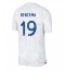 Maillot de football Réplique France Karim Benzema #19 Extérieur Mondial 2022 Manche Courte