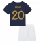 Maillot de football Réplique France Kingsley Coman #20 Domicile Enfant Mondial 2022 Manche Courte (+ Pantalon court)