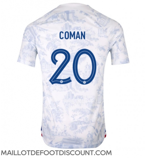 Maillot de football Réplique France Kingsley Coman #20 Extérieur Mondial 2022 Manche Courte